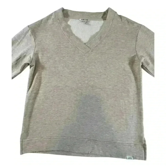 Orvis Women's Oatmeal V-Neck Dropped Shoulders Sweatshirt SIZE-SMALL - Picture 8 of 8